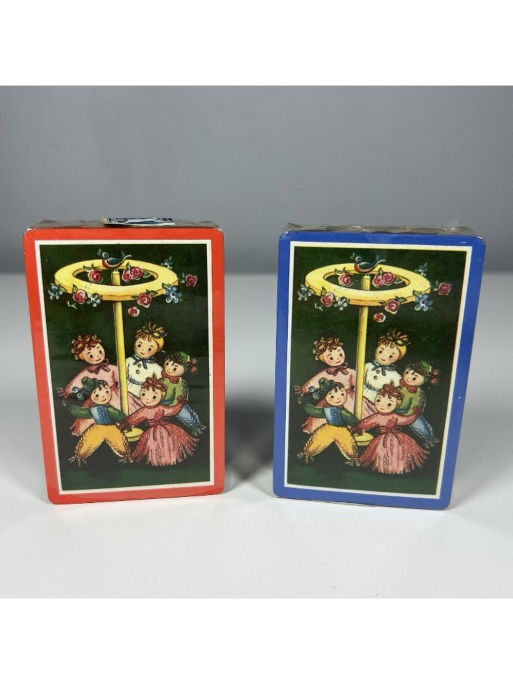 Vintage ARRCO Bridge Playing Cards 2 Deck Red Blue Unopened Tax Stamp Maypole